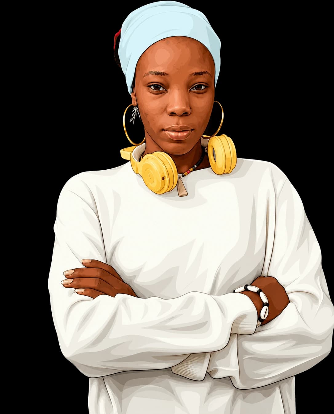 Illustrated portrait of Olivia Onyekaba