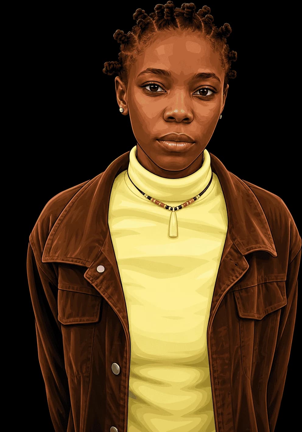 Illustrated portrait of Olivia Onyekaba